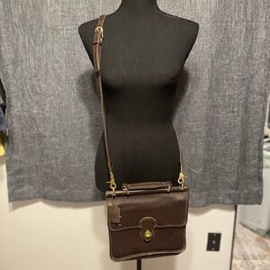 Coach Brown and Gold Leather Satchel